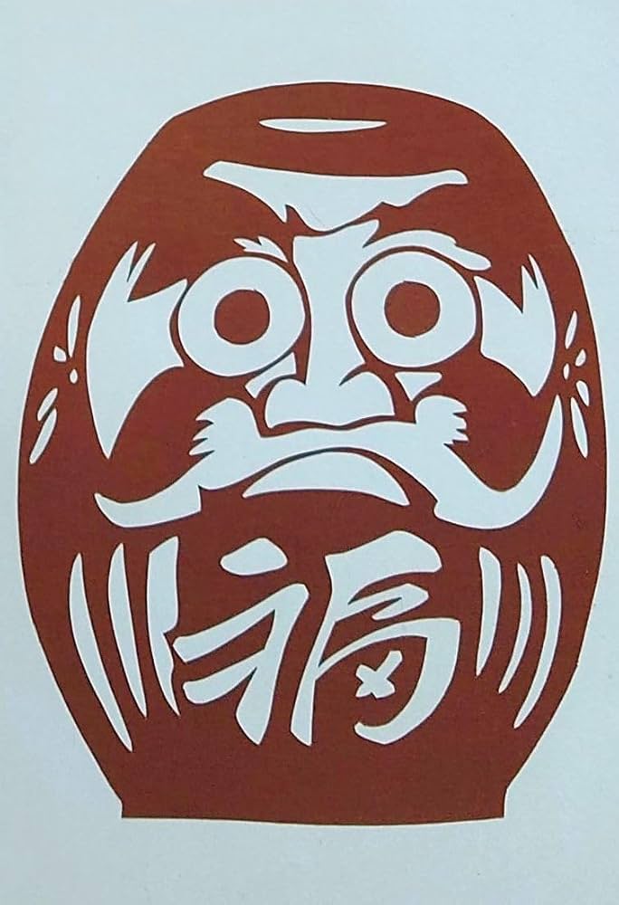 Amazon.co.jp: f240405255〇伊勢型紙 手彫り ダルマ 達磨 アート